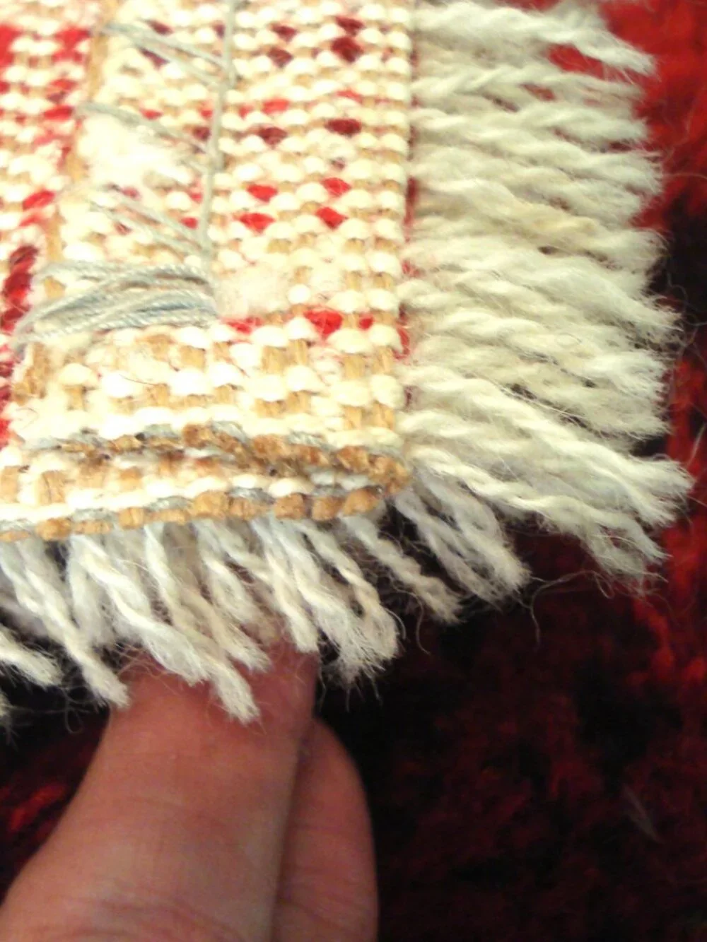 1960's HOJER EKSPORT WILTON Danish Wool Mini Rya Rug Mid Century, Original Label